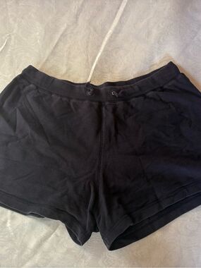 Women's navy blue athletic  Shorts with pink breast cancer ribbon size xl